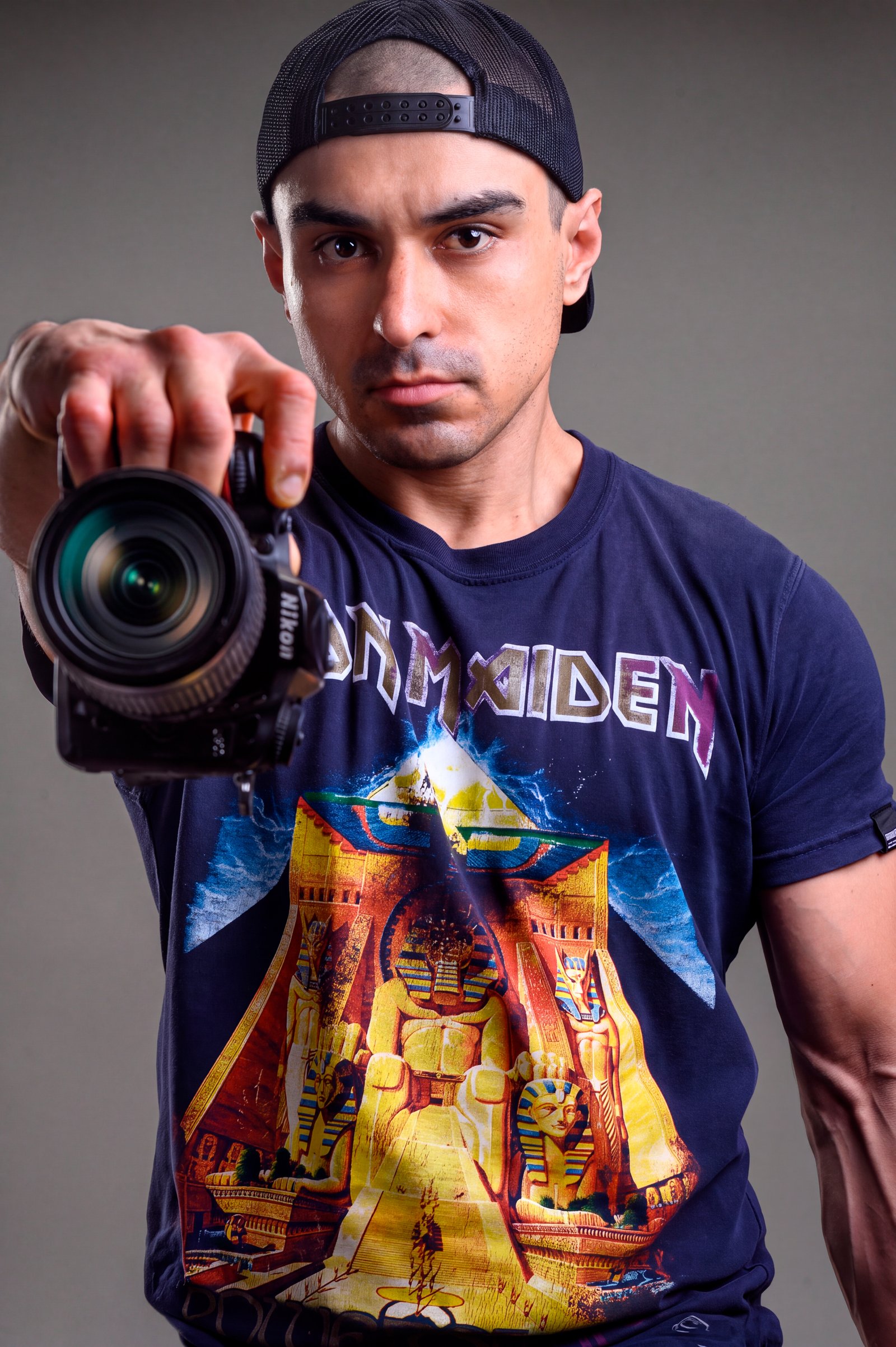 Christopher Welsch durante una sesión fotográfica